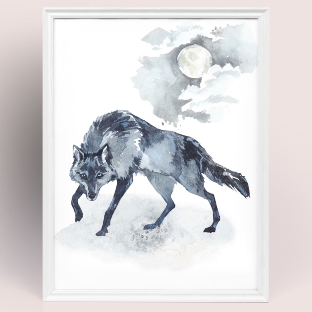 Black Wolf Wall Art Print Poster Unframed - Picture 10 of 13